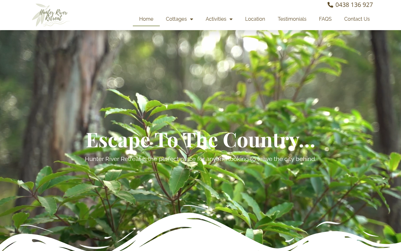 The Hunter River Retreat website: Escape To The Country